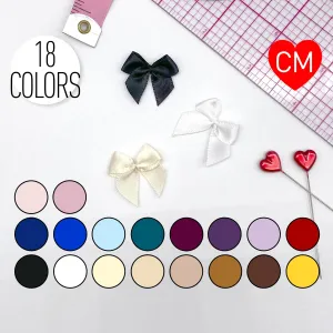 1" or 25mm Small Satin Bows in 18 Colors!- Set of 2