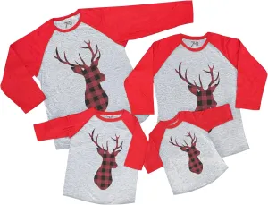 7 ate 9 Apparel Matching Family Christmas Shirts - Plaid Deer Red Shirt