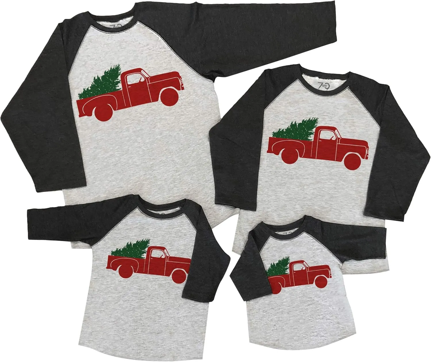 7 ate 9 Apparel Matching Family Christmas Shirts - Vintage Truck Grey Shirt