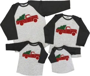 7 ate 9 Apparel Matching Family Christmas Shirts - Vintage Truck Grey Shirt