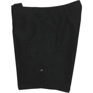 A Solid Color (Black/Black Stitch) Womens Board/Swim Shorts - 11"