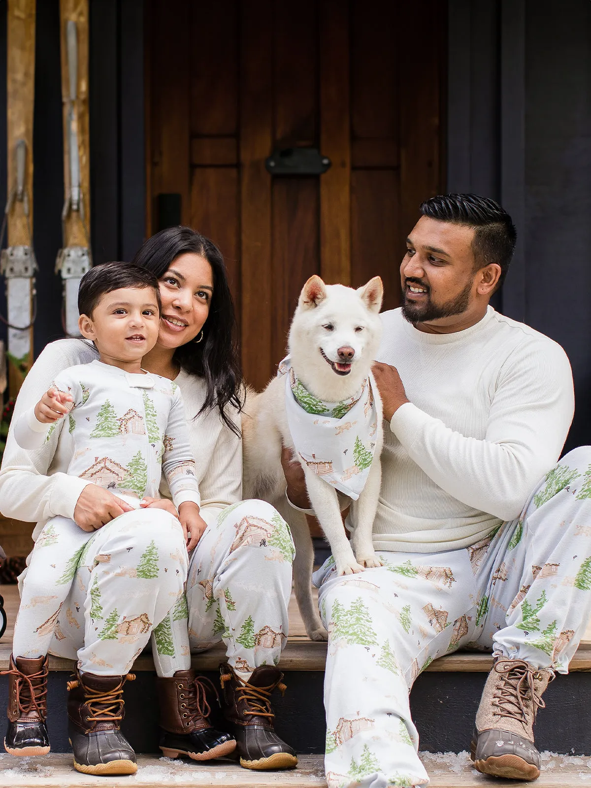 Adult Women's Tee & Jogger Pajama Set, Winter Cabin