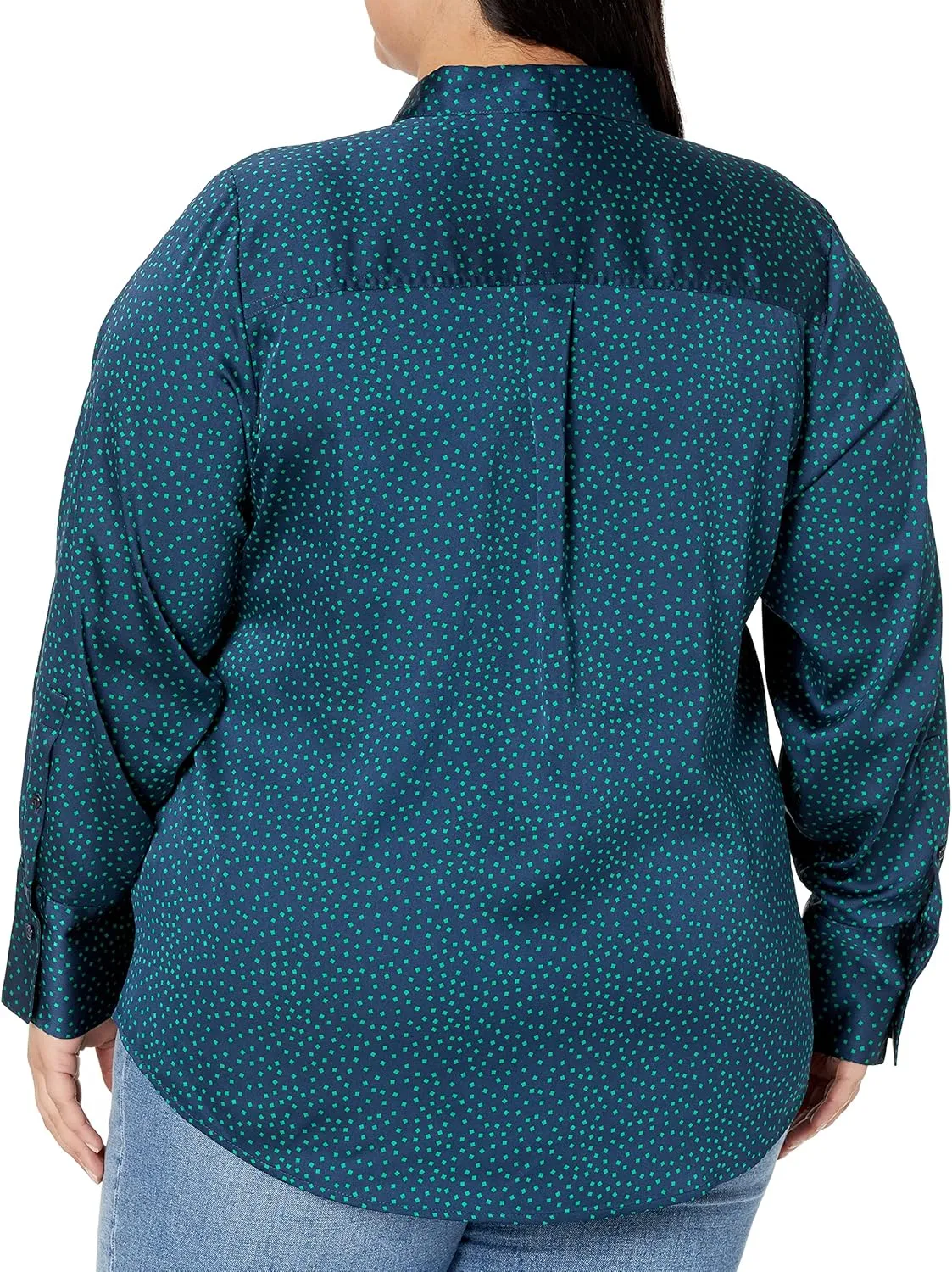 Amazon Essentials Women's Classic-Fit Satin Button Down Blouse (Available in Plus Size)