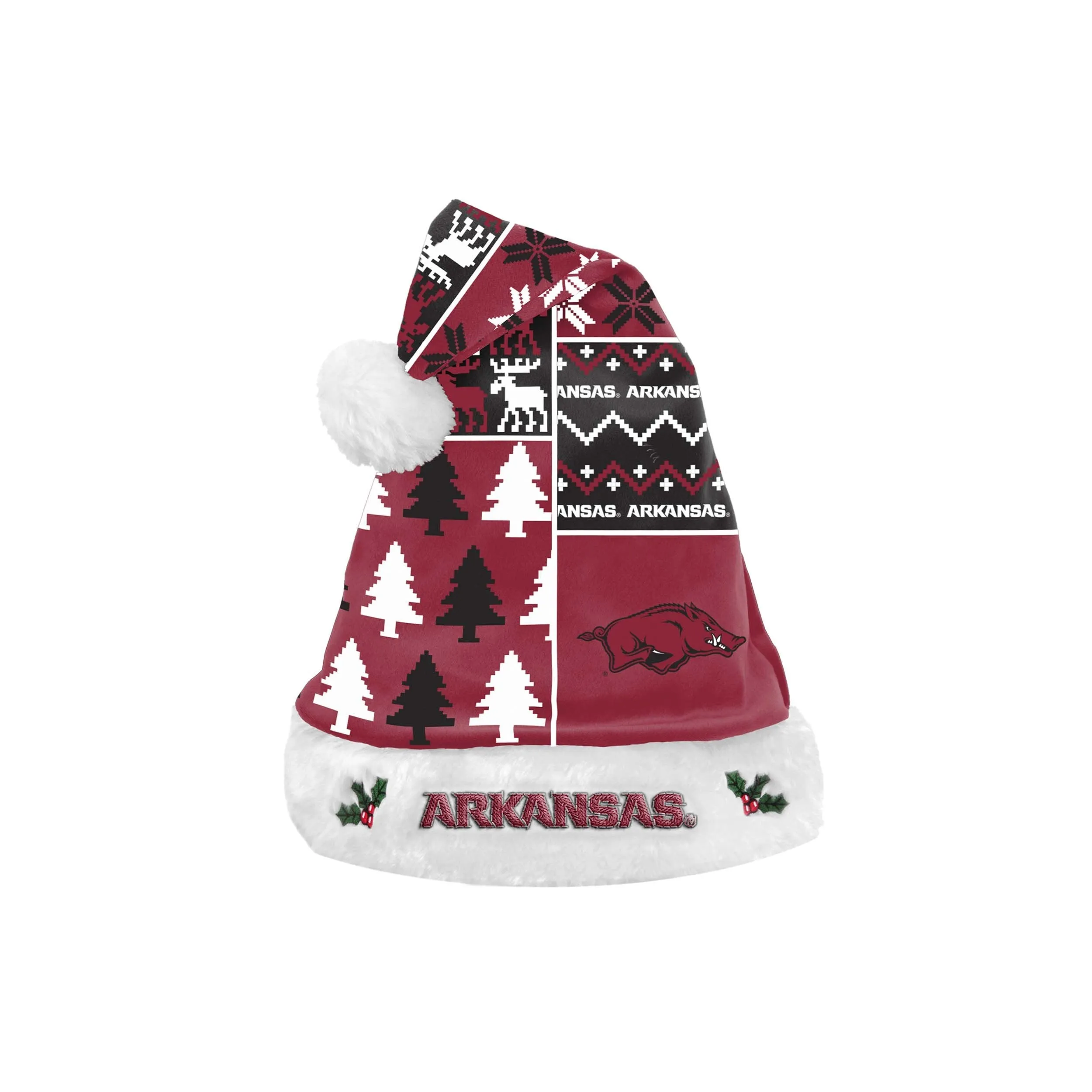 Arkansas Razorbacks NCAA Busy Block Family Holiday Pajamas