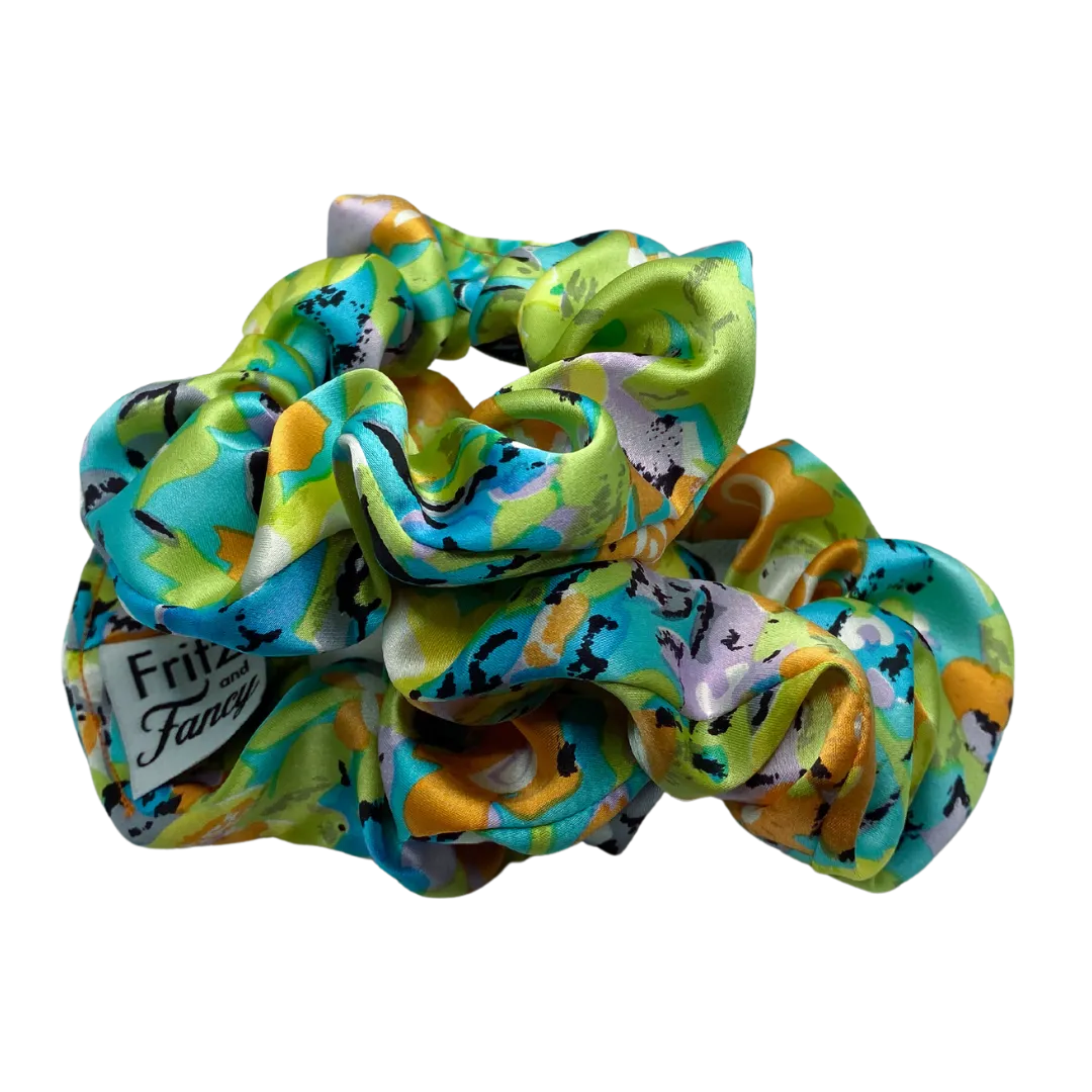 Artistic Poppies Silk Scrunchie