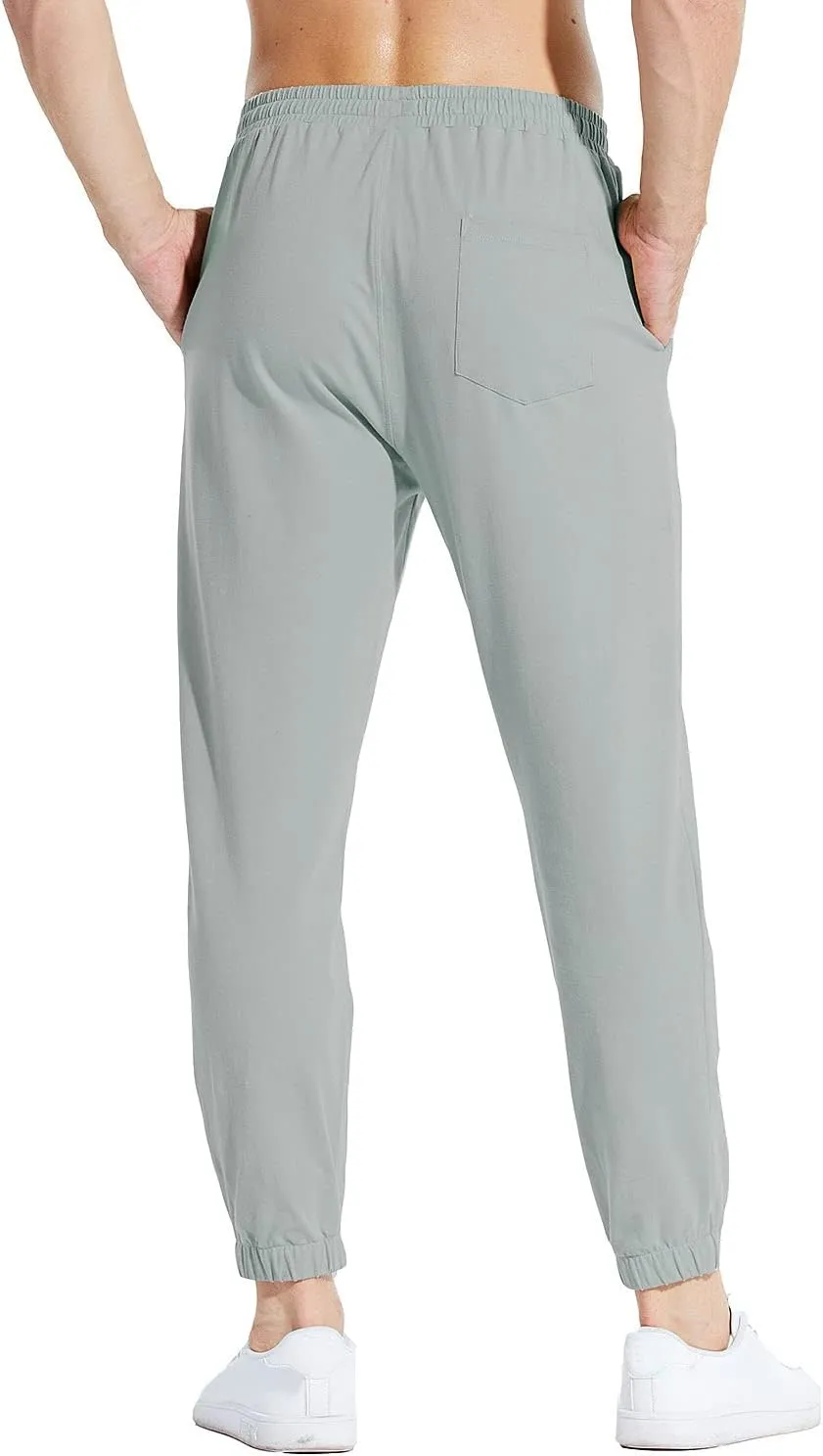 baleaf Men's 27" Cotton Sweatpants Sports Running Hiking Joggers Pants Lightweight Lounge Pocketed Pajamas 7/8 Length