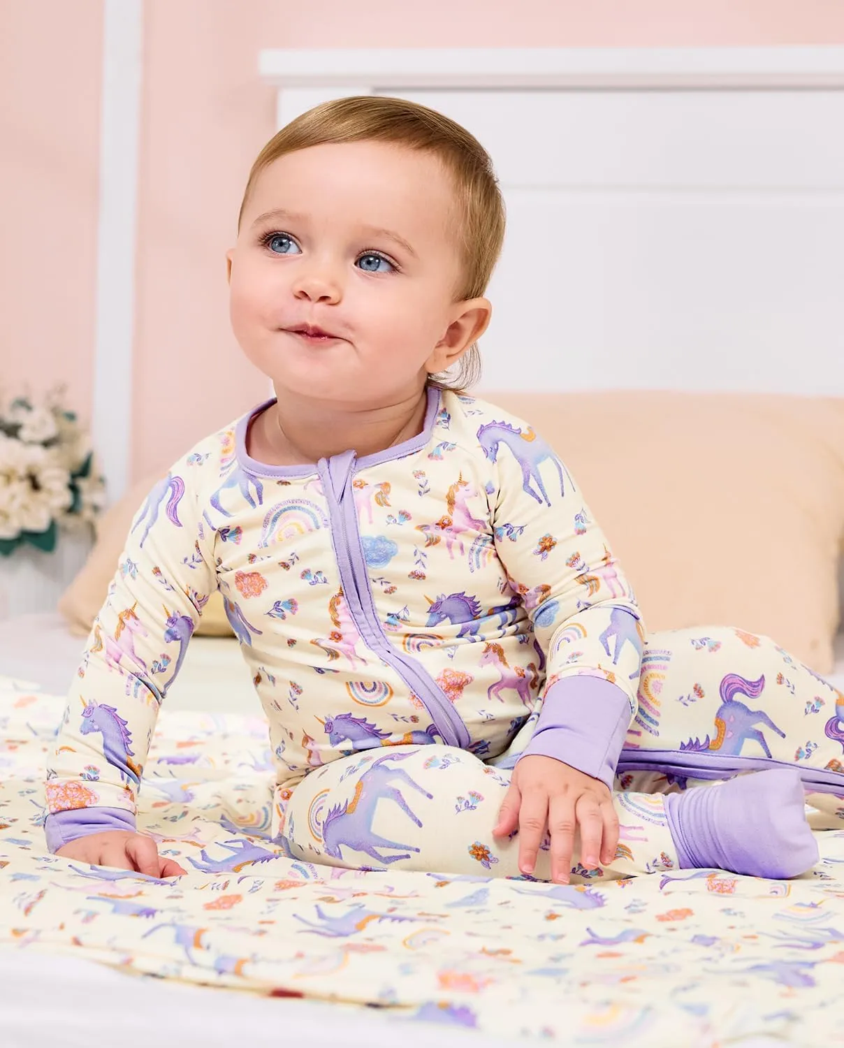 Bamboo Viscose Convertible Baby Footies Pajamas, footies for babies, Zipper Pajamas Baby Girls 0-24M