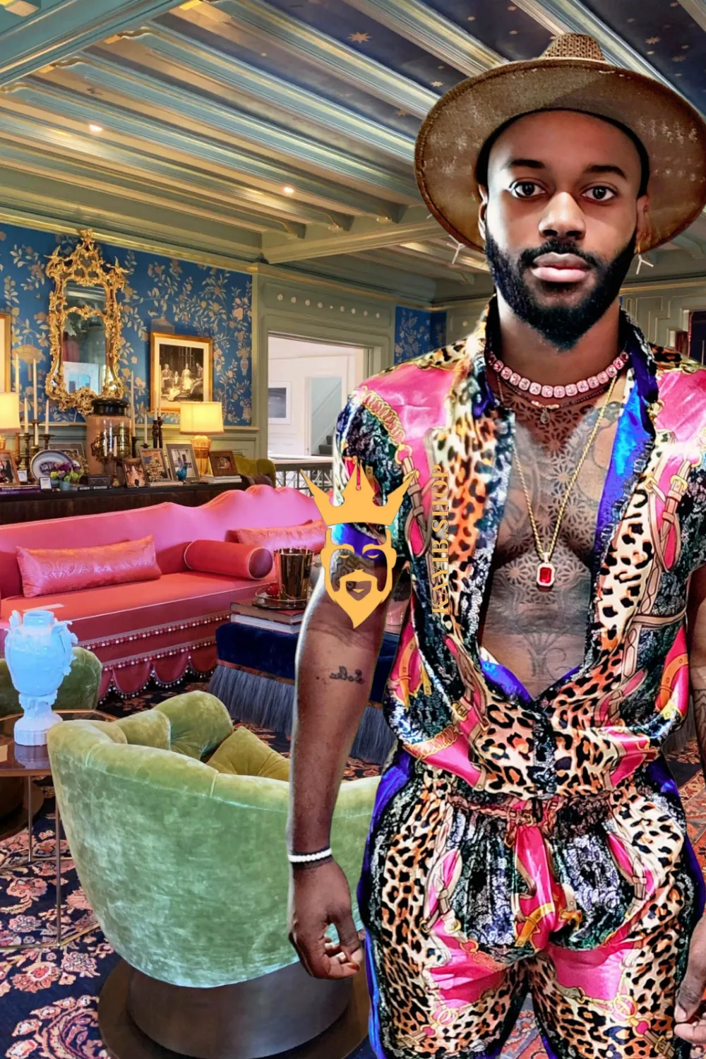Beachwear Men's Luxury Silk Dress Set Outfits - Stand out in style with the iconic Barocco print - Experience high-quality comfort and personalized fit