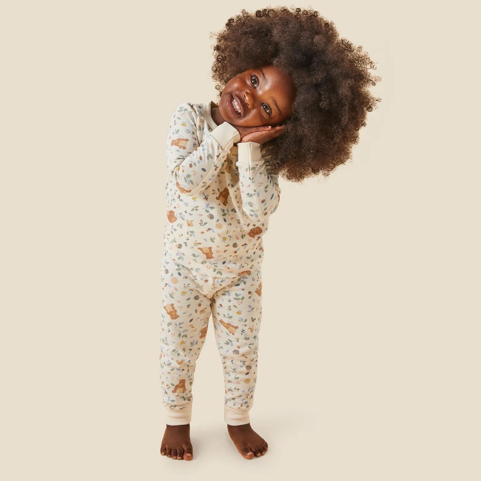 Bear Print & Ribbed Pajamas 2 Pack
