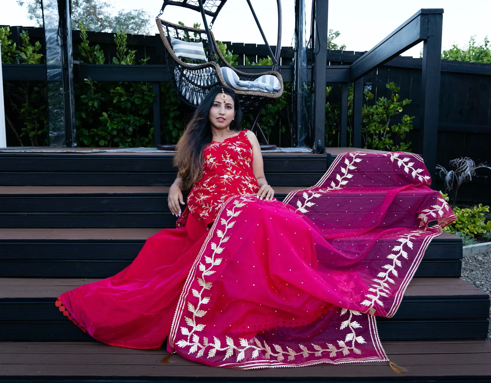 Begum Rani Pink Velvet Kurta and Lehenga Set