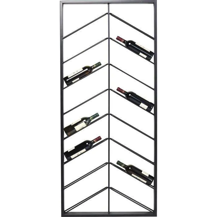 Bistro Double Black Metal Wall Wine Shelf