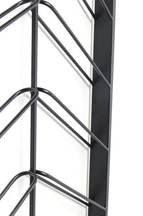 Bistro Double Black Metal Wall Wine Shelf