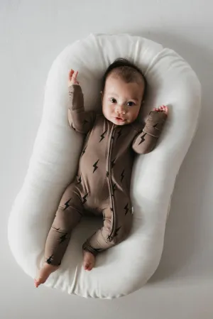 Black   Brown Lightening Bolt Double Zip PJ