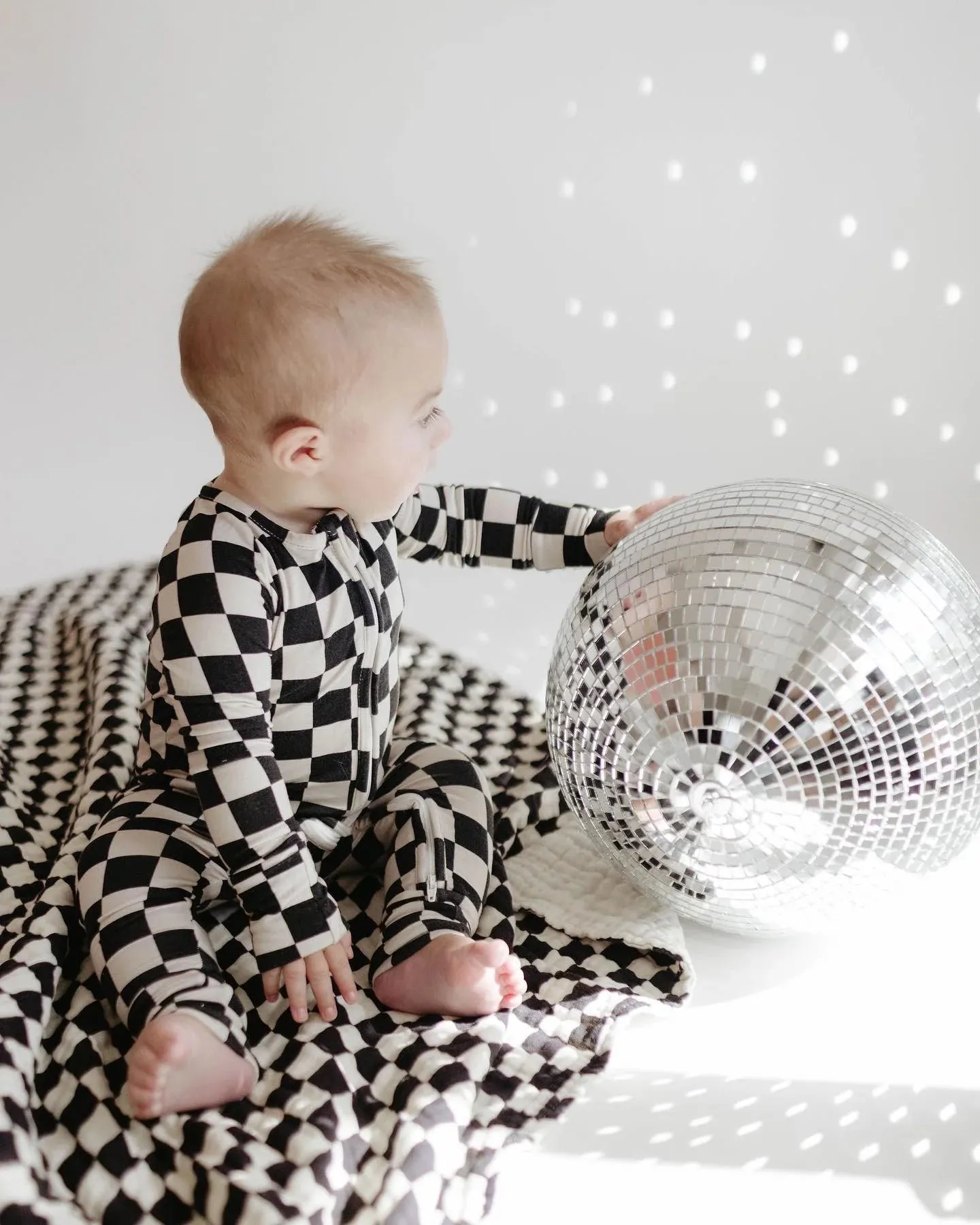 Black Checkered Double Zip PJ