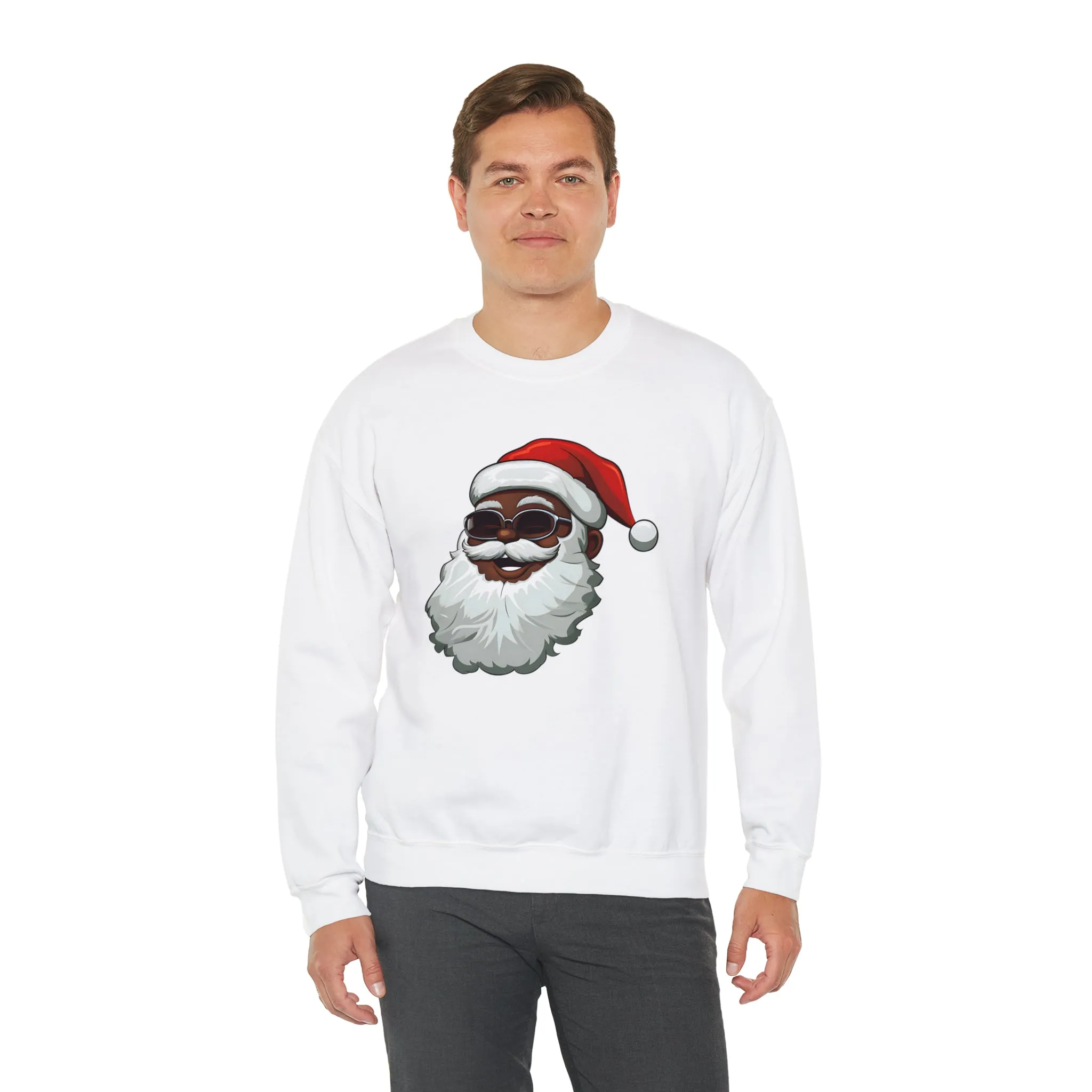 Black Santa Claus Sweatshirt | Christmas in July Santa sweatshirt | Retro Black Santa Sweater | Vintage Black Santa Christmas Shirt