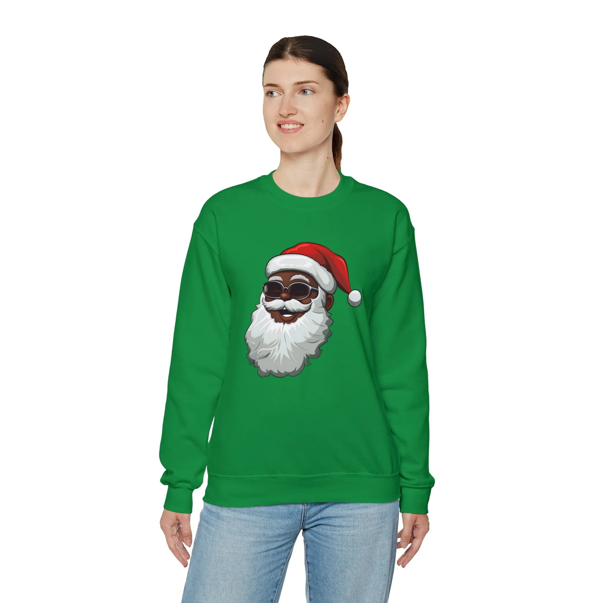 Black Santa Claus Sweatshirt | Christmas in July Santa sweatshirt | Retro Black Santa Sweater | Vintage Black Santa Christmas Shirt