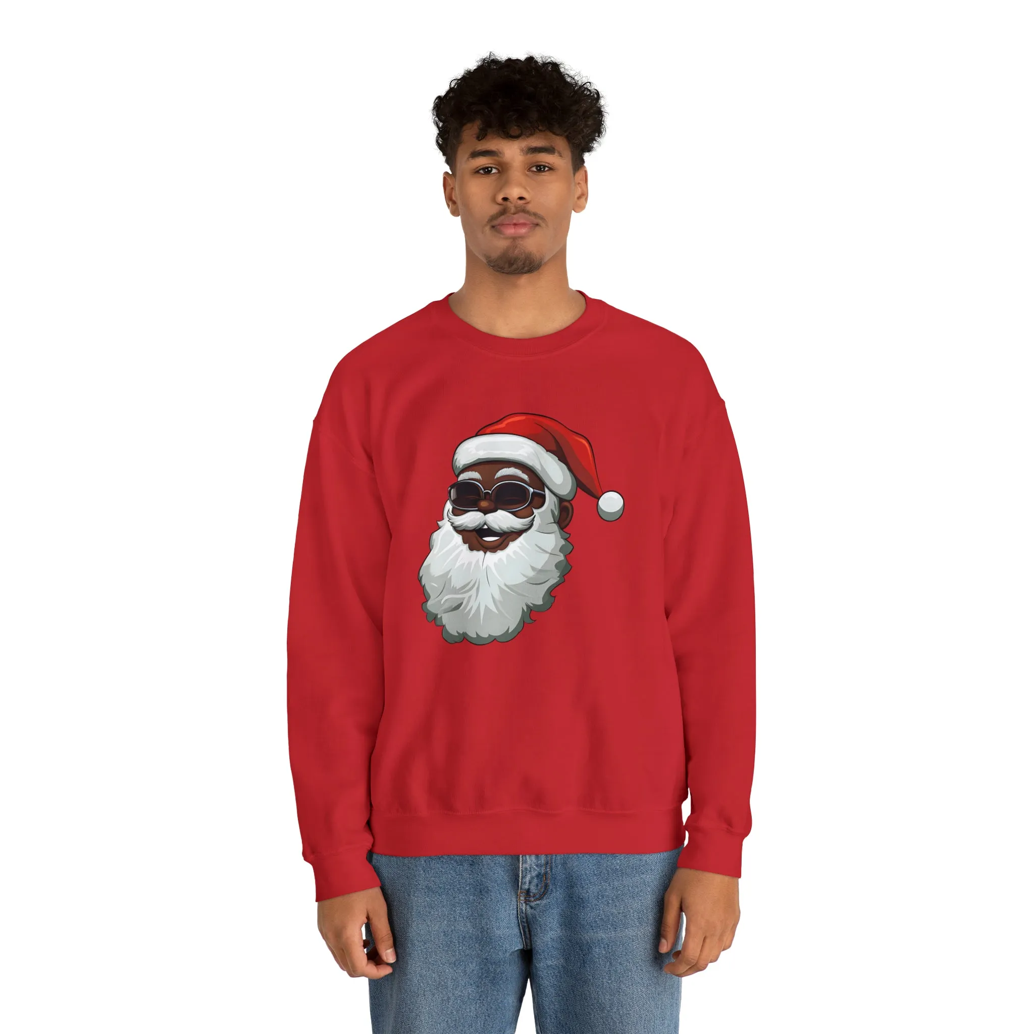 Black Santa Claus Sweatshirt | Christmas in July Santa sweatshirt | Retro Black Santa Sweater | Vintage Black Santa Christmas Shirt