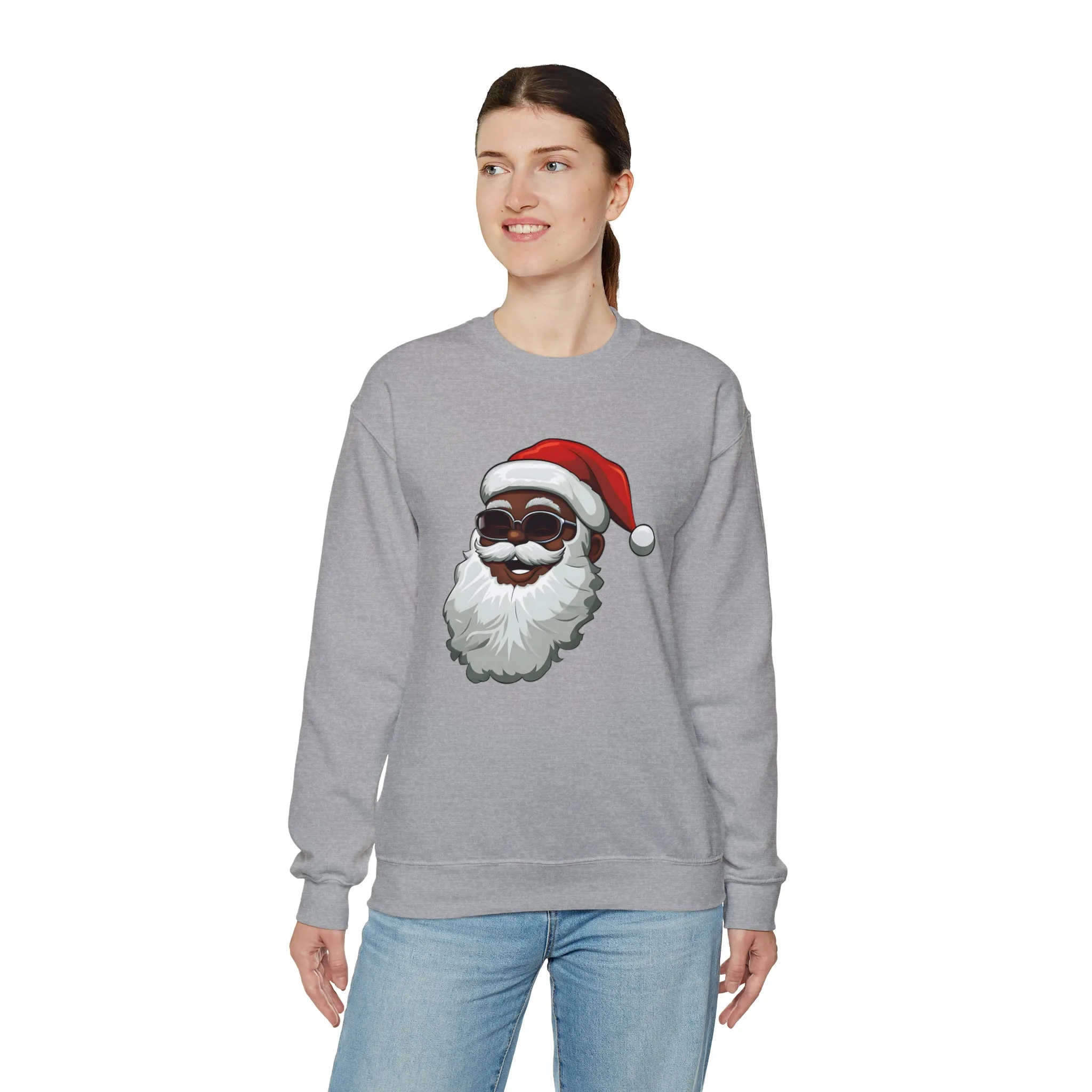 Black Santa Claus Sweatshirt | Christmas in July Santa sweatshirt | Retro Black Santa Sweater | Vintage Black Santa Christmas Shirt