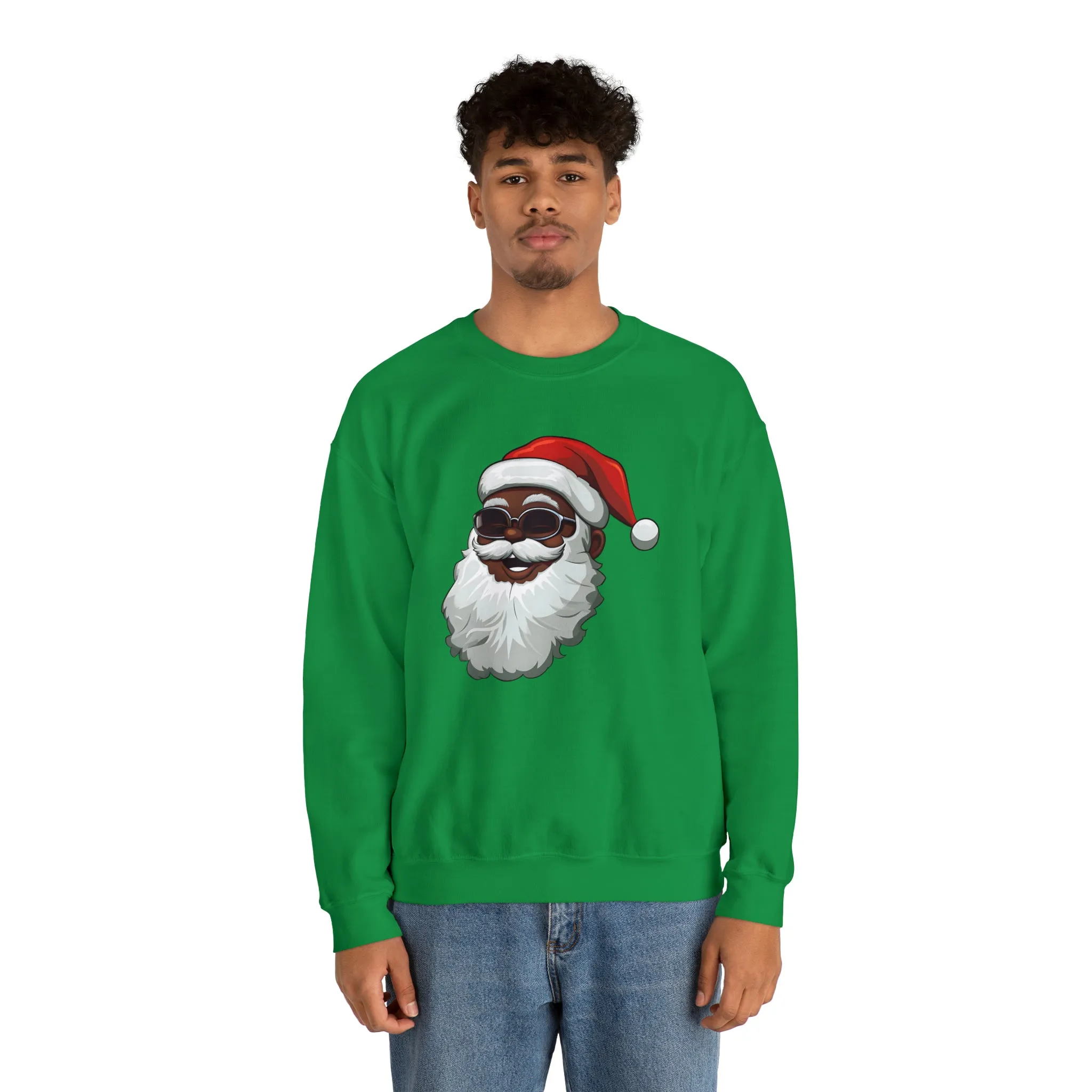 Black Santa Claus Sweatshirt | Christmas in July Santa sweatshirt | Retro Black Santa Sweater | Vintage Black Santa Christmas Shirt