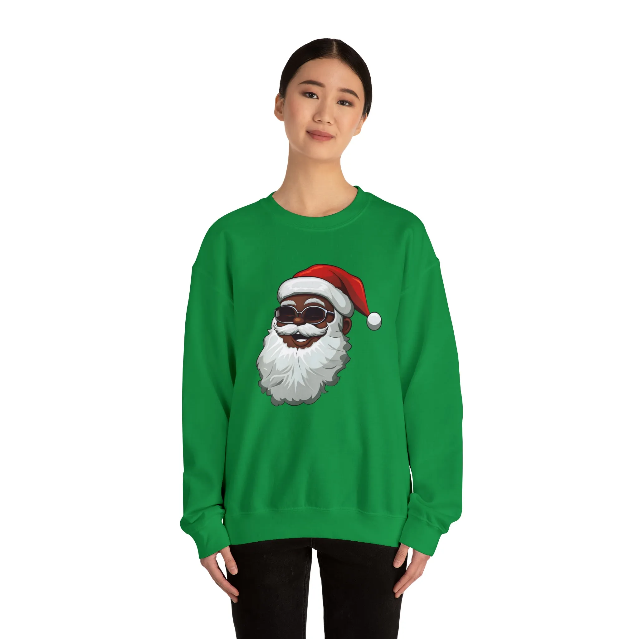 Black Santa Claus Sweatshirt | Christmas in July Santa sweatshirt | Retro Black Santa Sweater | Vintage Black Santa Christmas Shirt