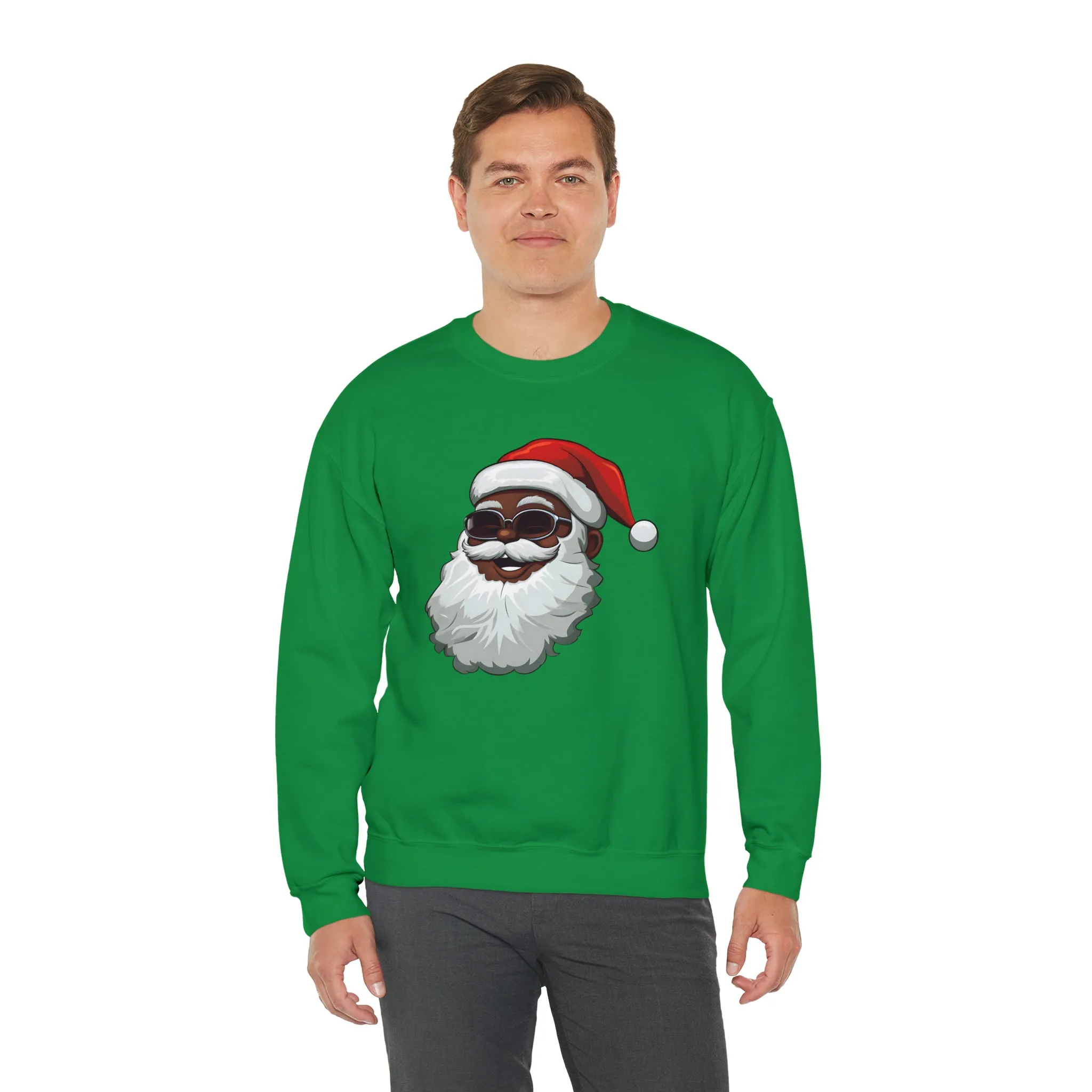 Black Santa Claus Sweatshirt | Christmas in July Santa sweatshirt | Retro Black Santa Sweater | Vintage Black Santa Christmas Shirt