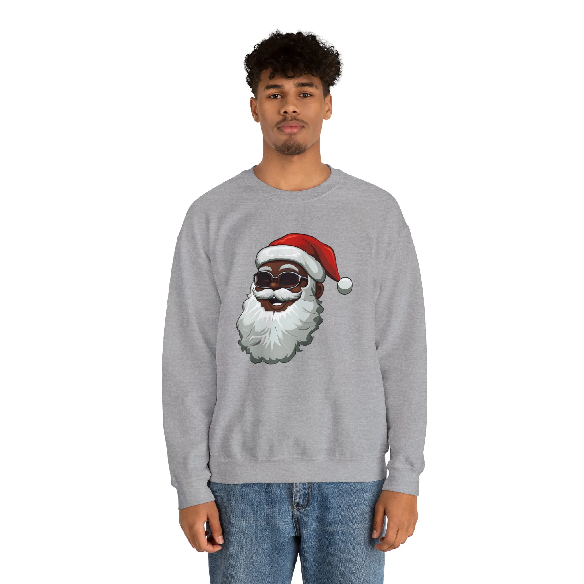 Black Santa Claus Sweatshirt | Christmas in July Santa sweatshirt | Retro Black Santa Sweater | Vintage Black Santa Christmas Shirt