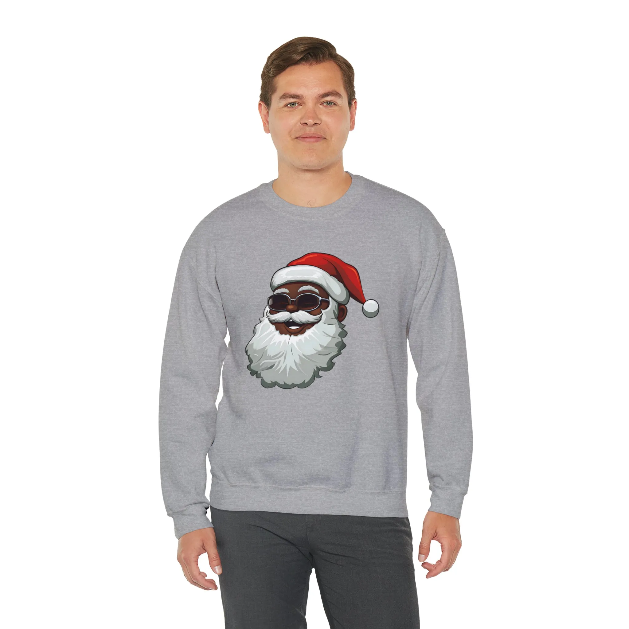Black Santa Claus Sweatshirt | Christmas in July Santa sweatshirt | Retro Black Santa Sweater | Vintage Black Santa Christmas Shirt