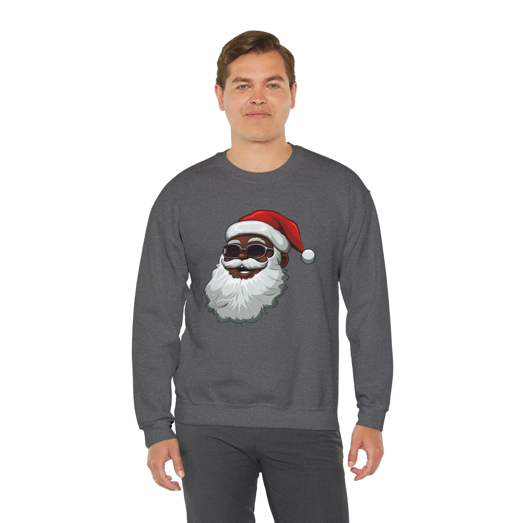Black Santa Claus Sweatshirt | Christmas in July Santa sweatshirt | Retro Black Santa Sweater | Vintage Black Santa Christmas Shirt