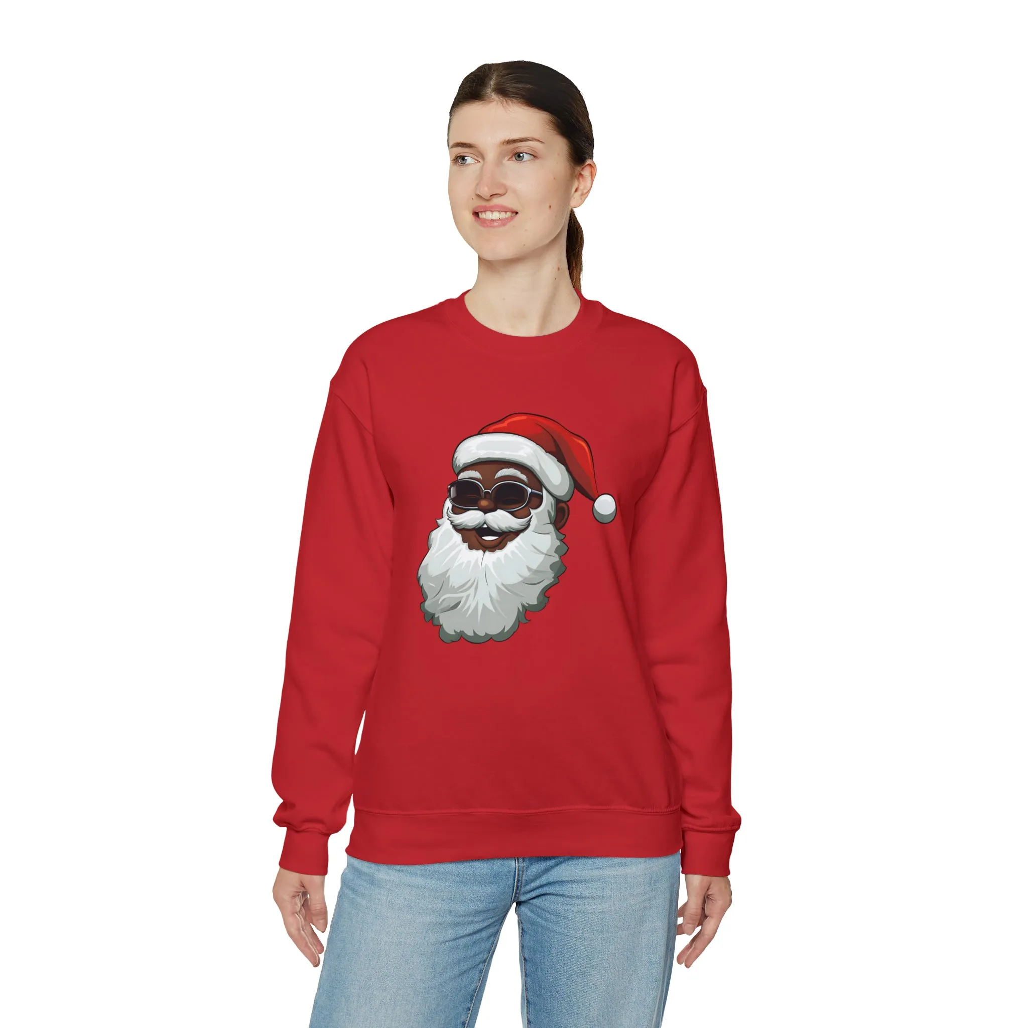 Black Santa Claus Sweatshirt | Christmas in July Santa sweatshirt | Retro Black Santa Sweater | Vintage Black Santa Christmas Shirt
