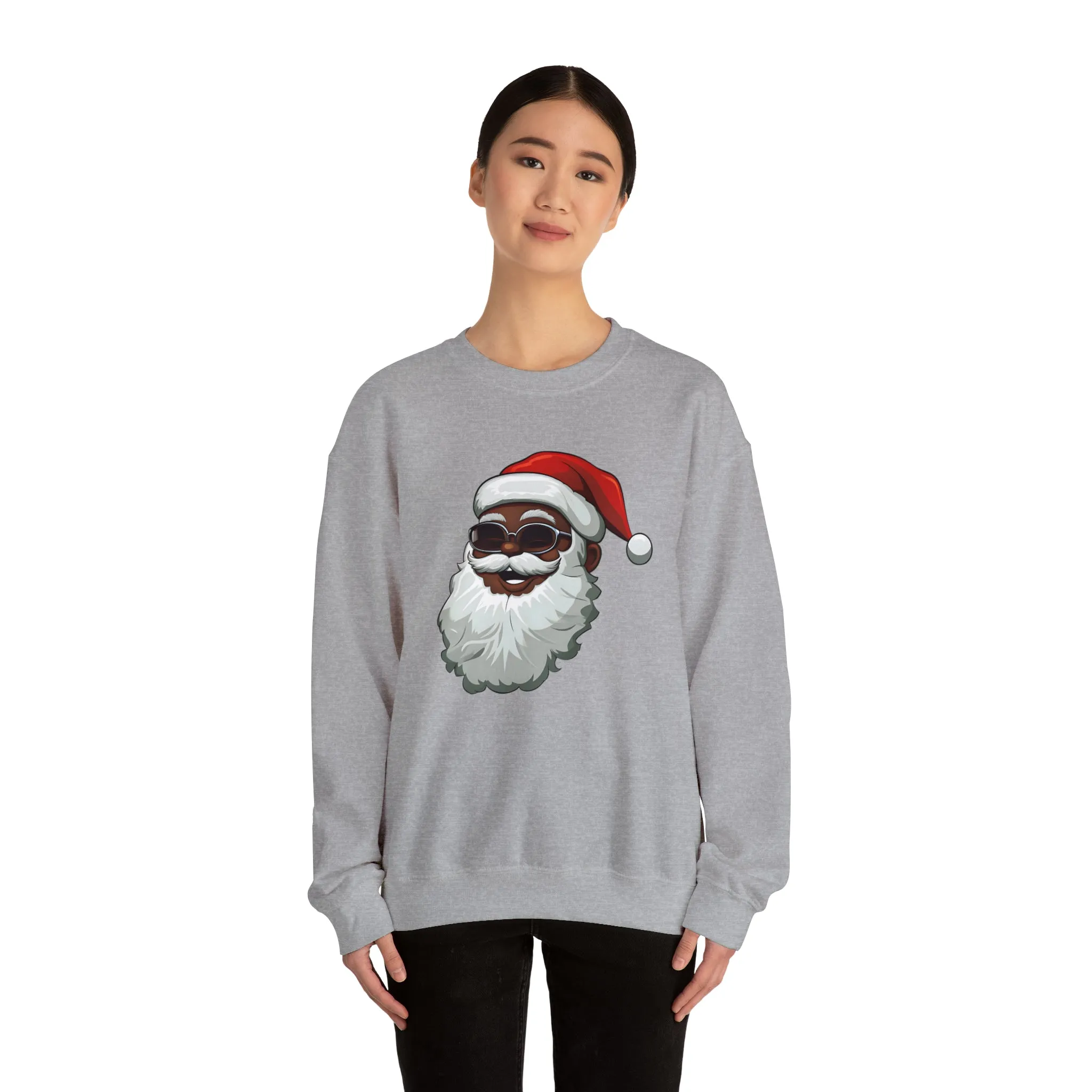 Black Santa Claus Sweatshirt | Christmas in July Santa sweatshirt | Retro Black Santa Sweater | Vintage Black Santa Christmas Shirt