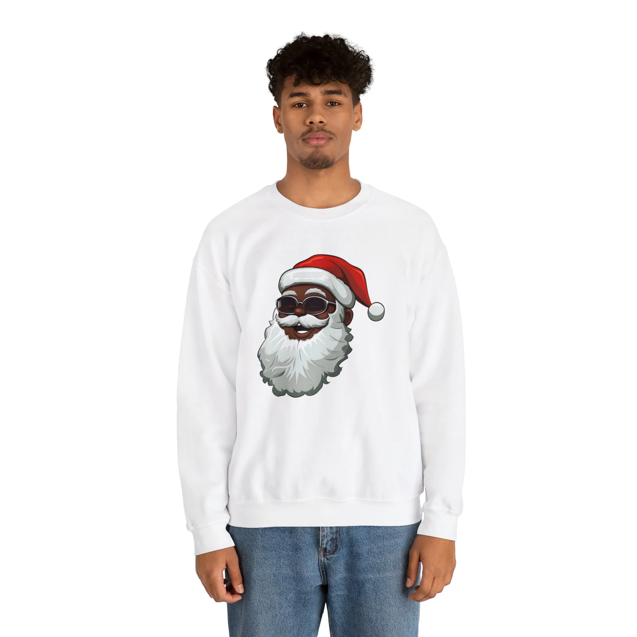 Black Santa Claus Sweatshirt | Christmas in July Santa sweatshirt | Retro Black Santa Sweater | Vintage Black Santa Christmas Shirt