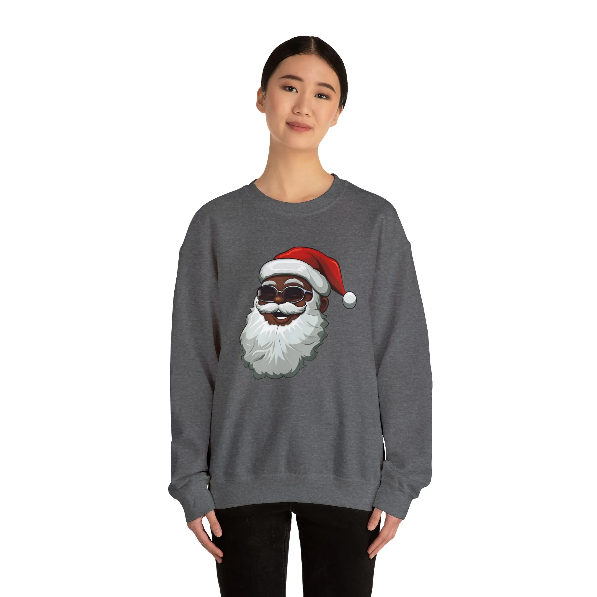Black Santa Claus Sweatshirt | Christmas in July Santa sweatshirt | Retro Black Santa Sweater | Vintage Black Santa Christmas Shirt
