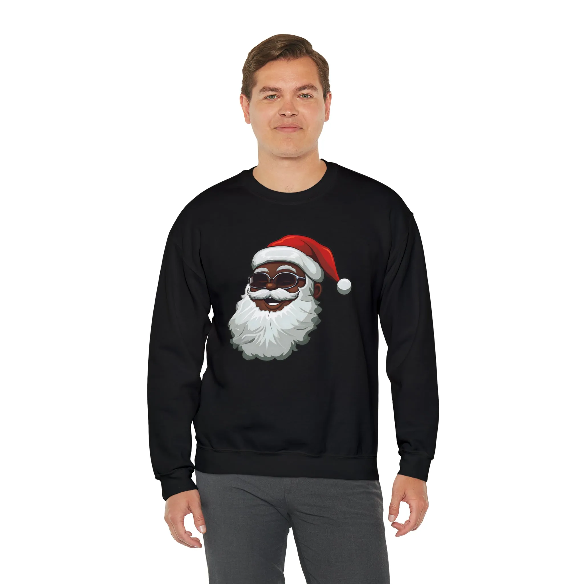 Black Santa Claus Sweatshirt | Christmas in July Santa sweatshirt | Retro Black Santa Sweater | Vintage Black Santa Christmas Shirt