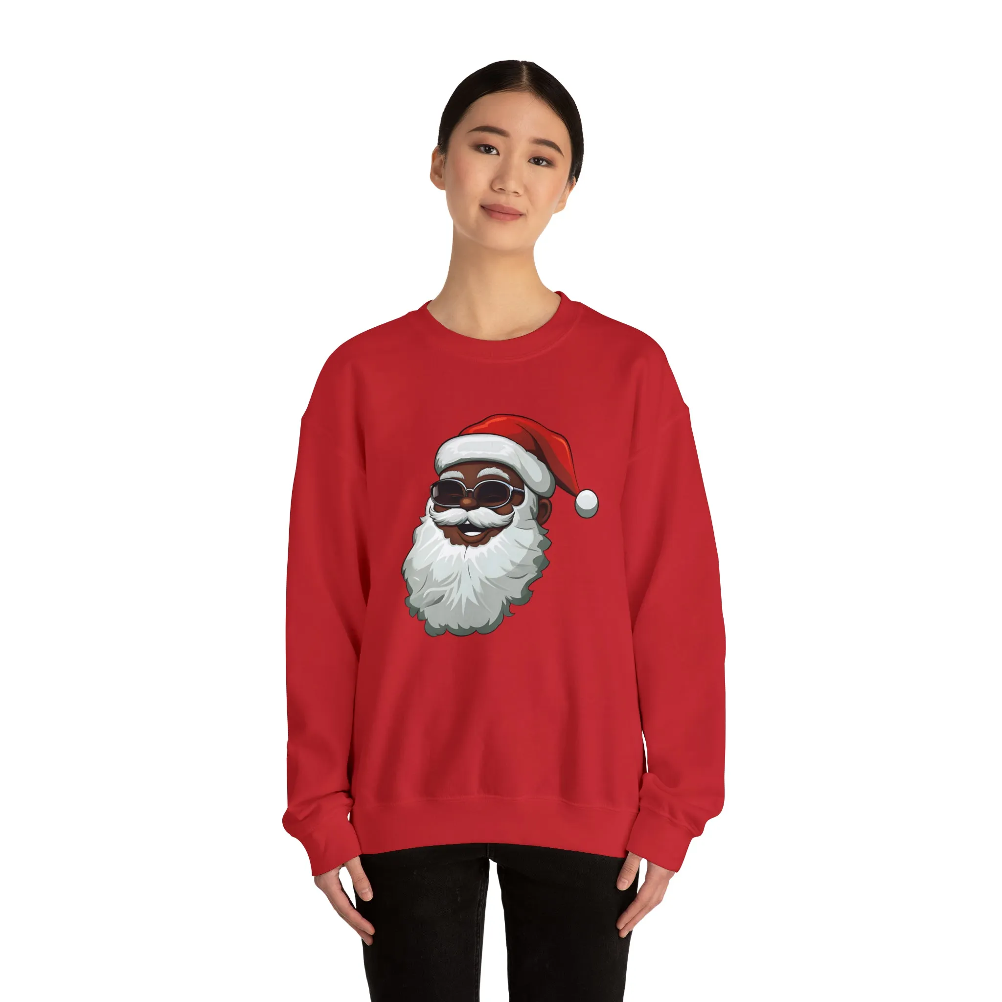 Black Santa Claus Sweatshirt | Christmas in July Santa sweatshirt | Retro Black Santa Sweater | Vintage Black Santa Christmas Shirt