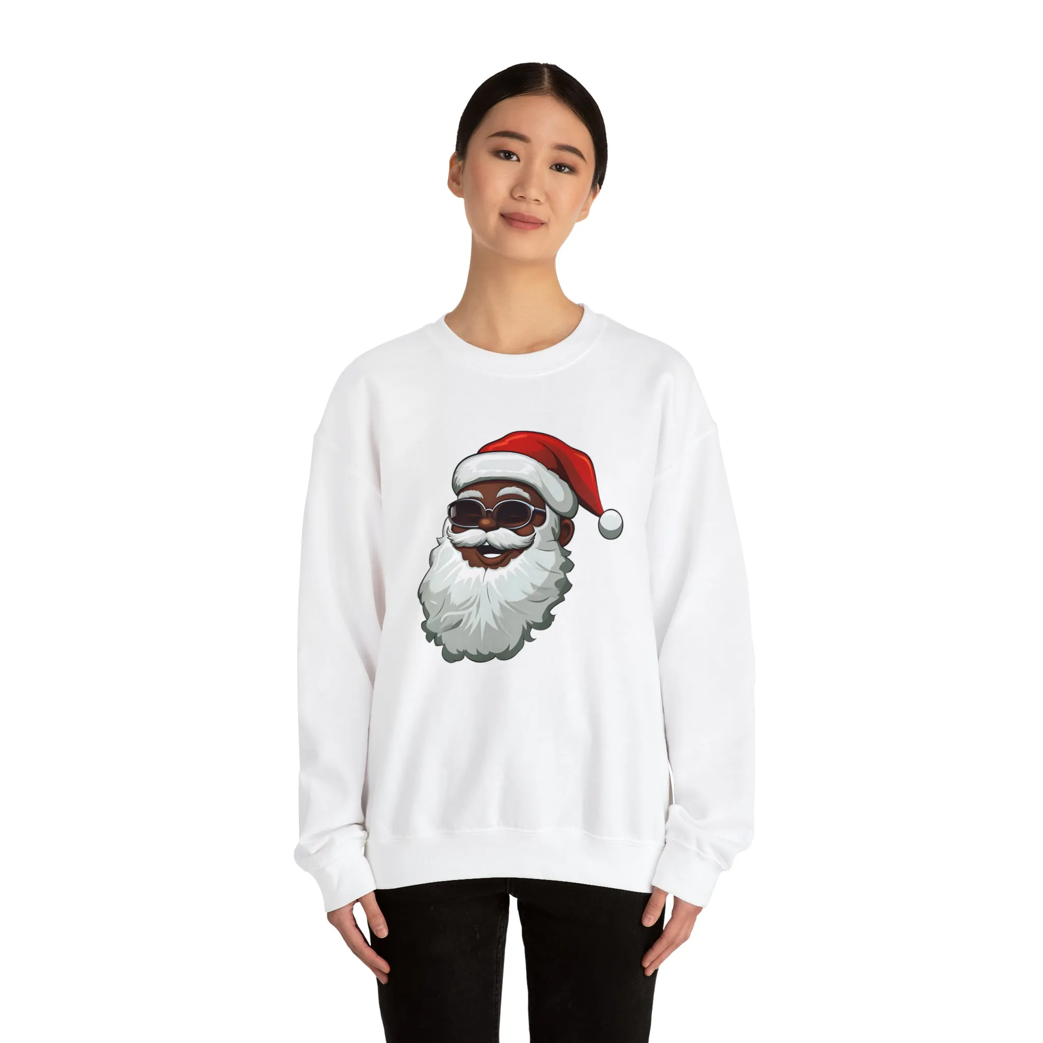 Black Santa Claus Sweatshirt | Christmas in July Santa sweatshirt | Retro Black Santa Sweater | Vintage Black Santa Christmas Shirt