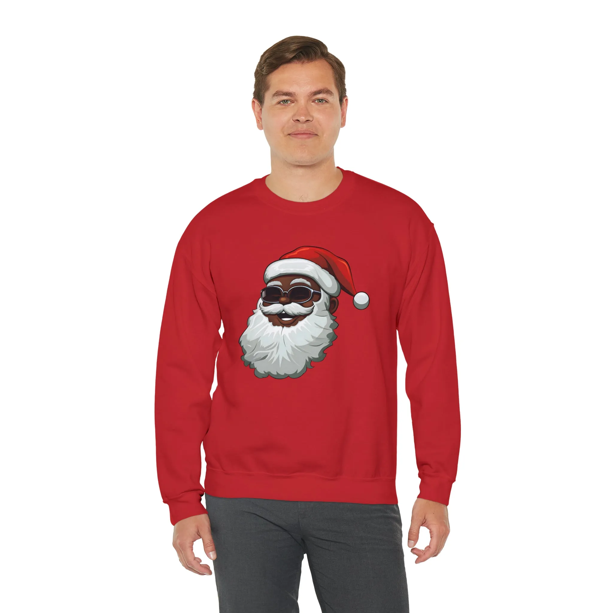 Black Santa Claus Sweatshirt | Christmas in July Santa sweatshirt | Retro Black Santa Sweater | Vintage Black Santa Christmas Shirt