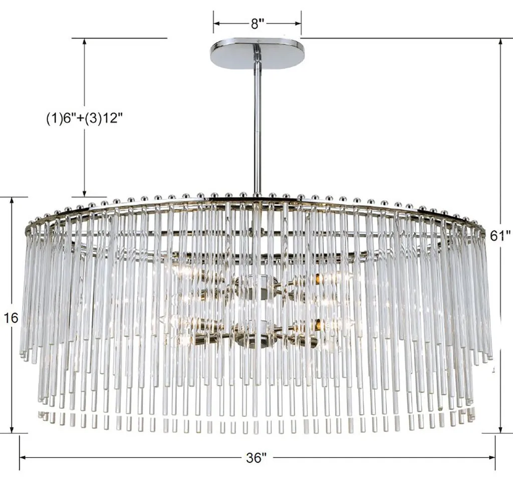 Bleecker 8 Light Polished Chrome Chandelier