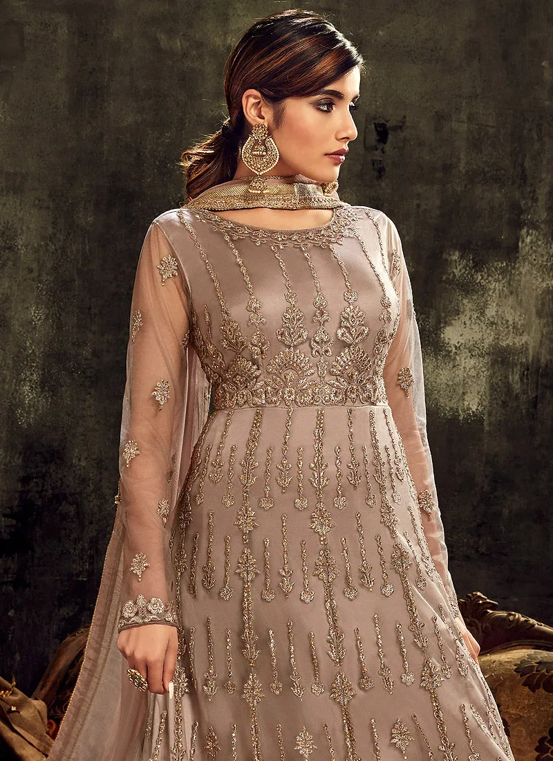 Blush Pink Embroidered Anarkali Suit