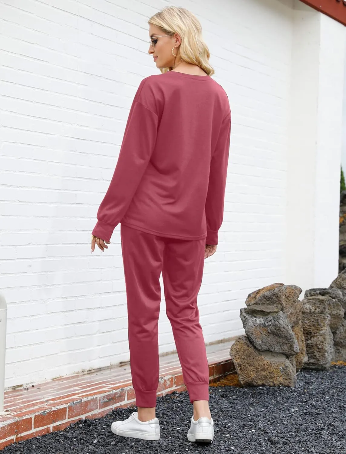 Bofell Lounge Sets for Women Two Piece Travel Outfits Sweatsuits 2 Piece Fashion 2024 Trendy Pajamas