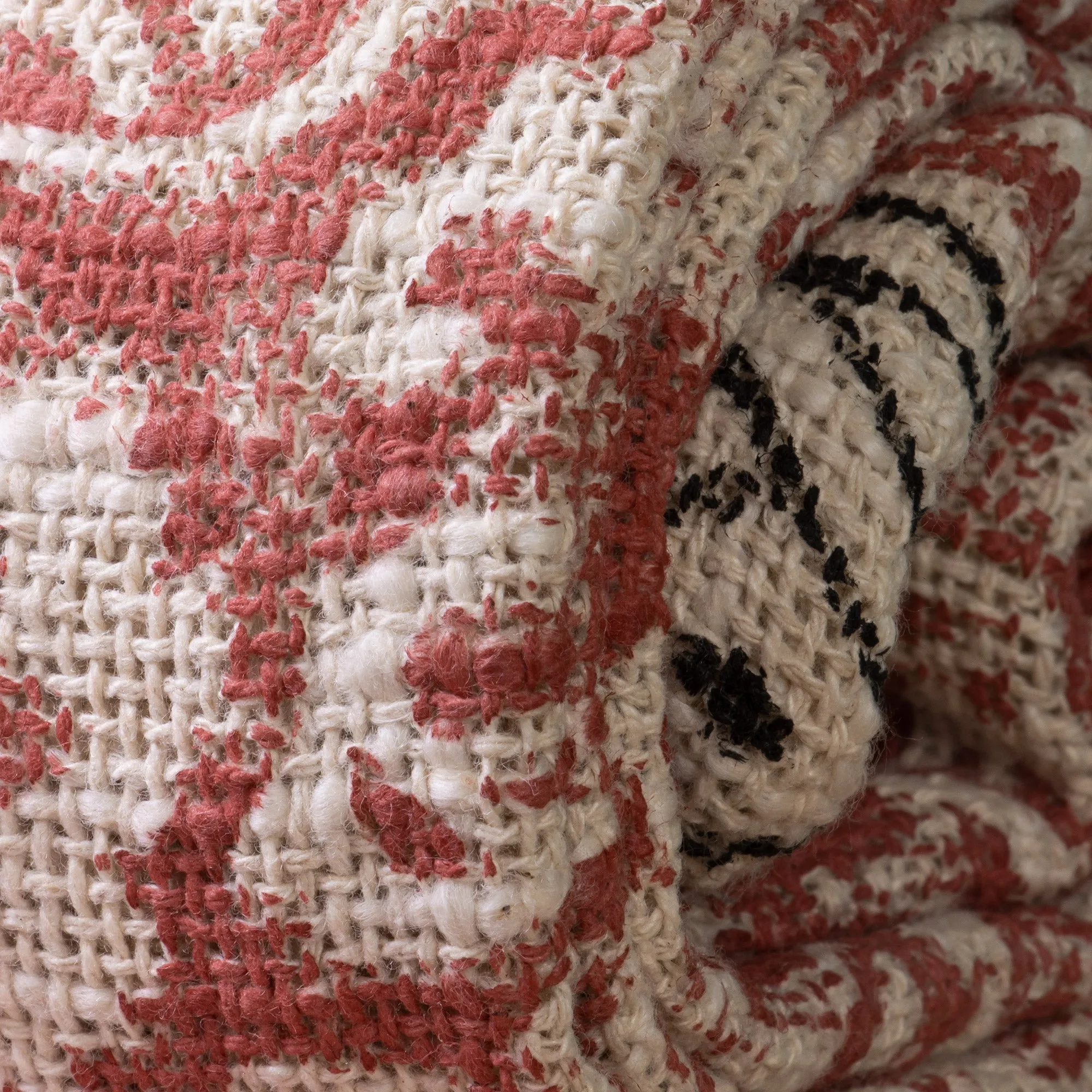 Brown Hand Block Floral Print Cotton 3 Seater Sofa Throws