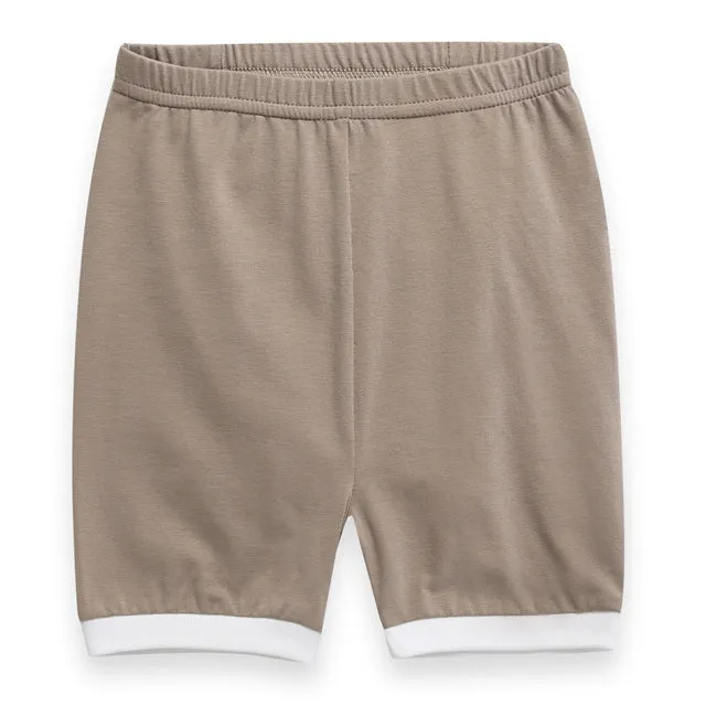 Brown Macaron Short Sleeve Pajamas