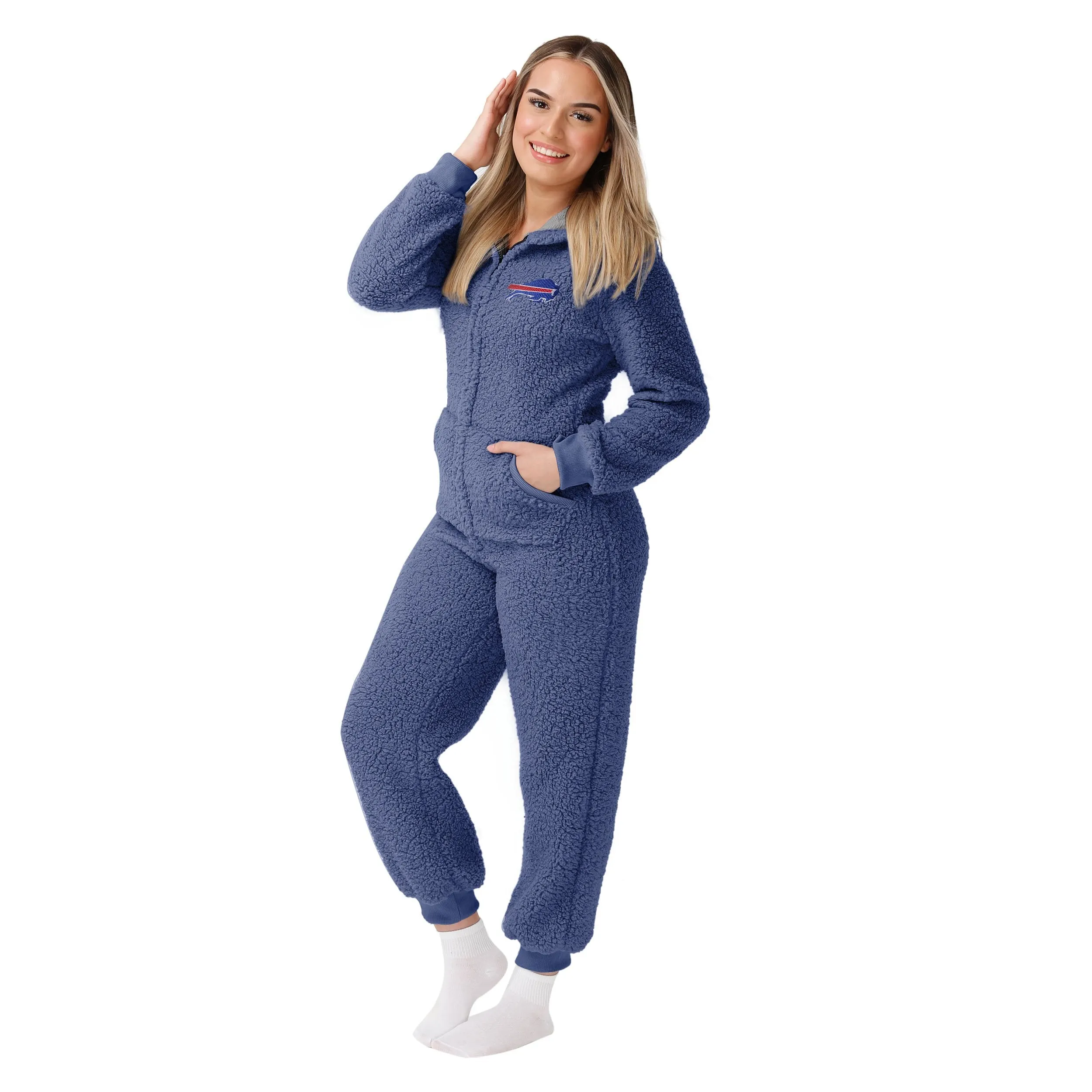 Buffalo Bills NFL Womens Sherpa One Piece Pajamas