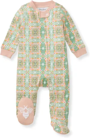 Burt's Bees Baby Girls Footed One-piece Pajamas, Sleep and Play Loose Fit, 100% Organic Cotton, Sizes NB to 6-9 Months