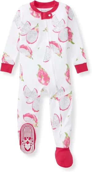 Burt's Bees Baby Girls' Snug Fit One-Piece Footed Non-Slip Sleeper Pajamas