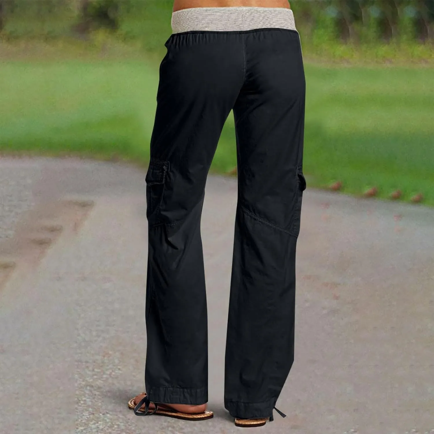 Cargo Yoga Pants for Women 2024 Fashion Wide Leg High Waisted Casual Drawstring Workout Y2K Pants with Pockets
