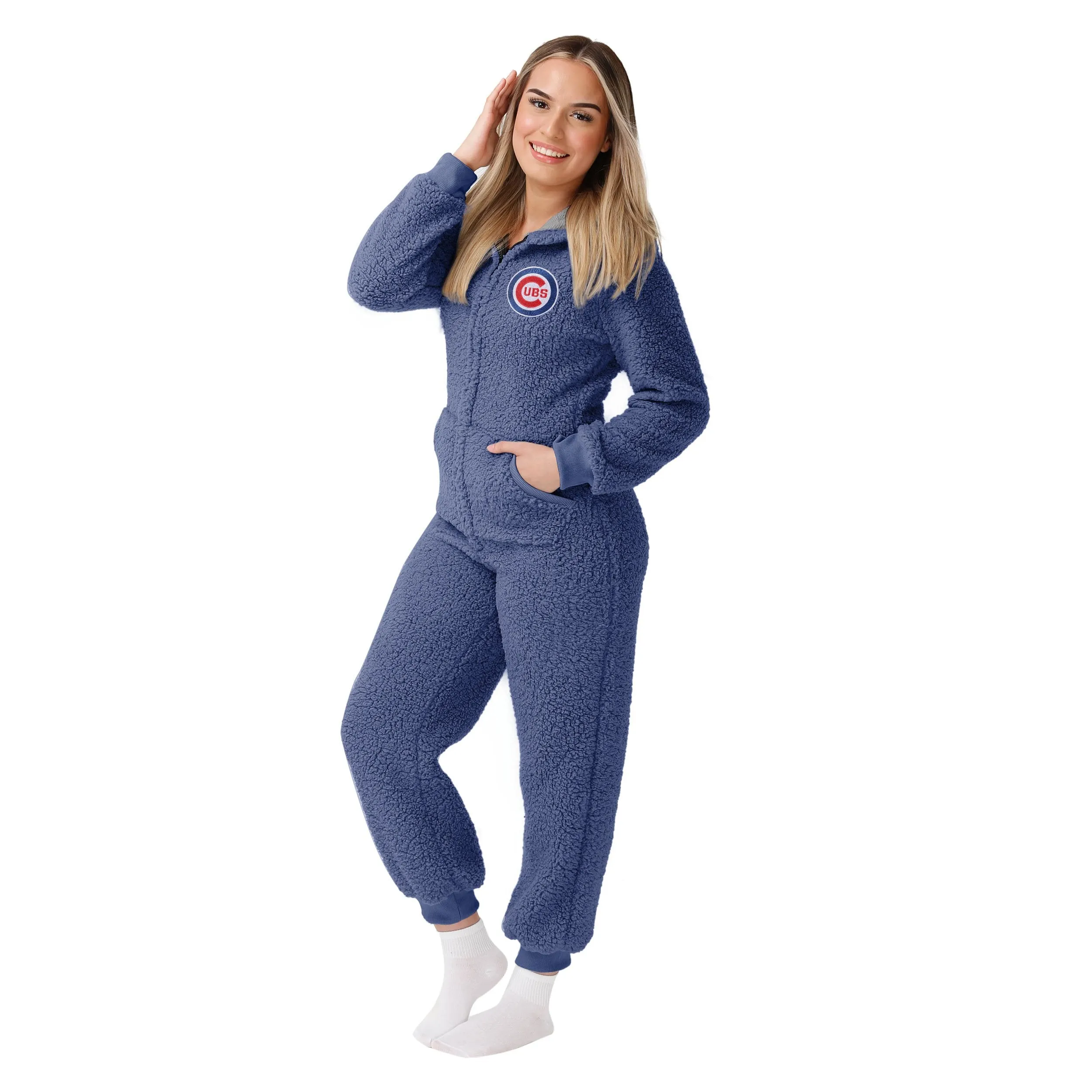 Chicago Cubs MLB Womens Sherpa One Piece Pajamas