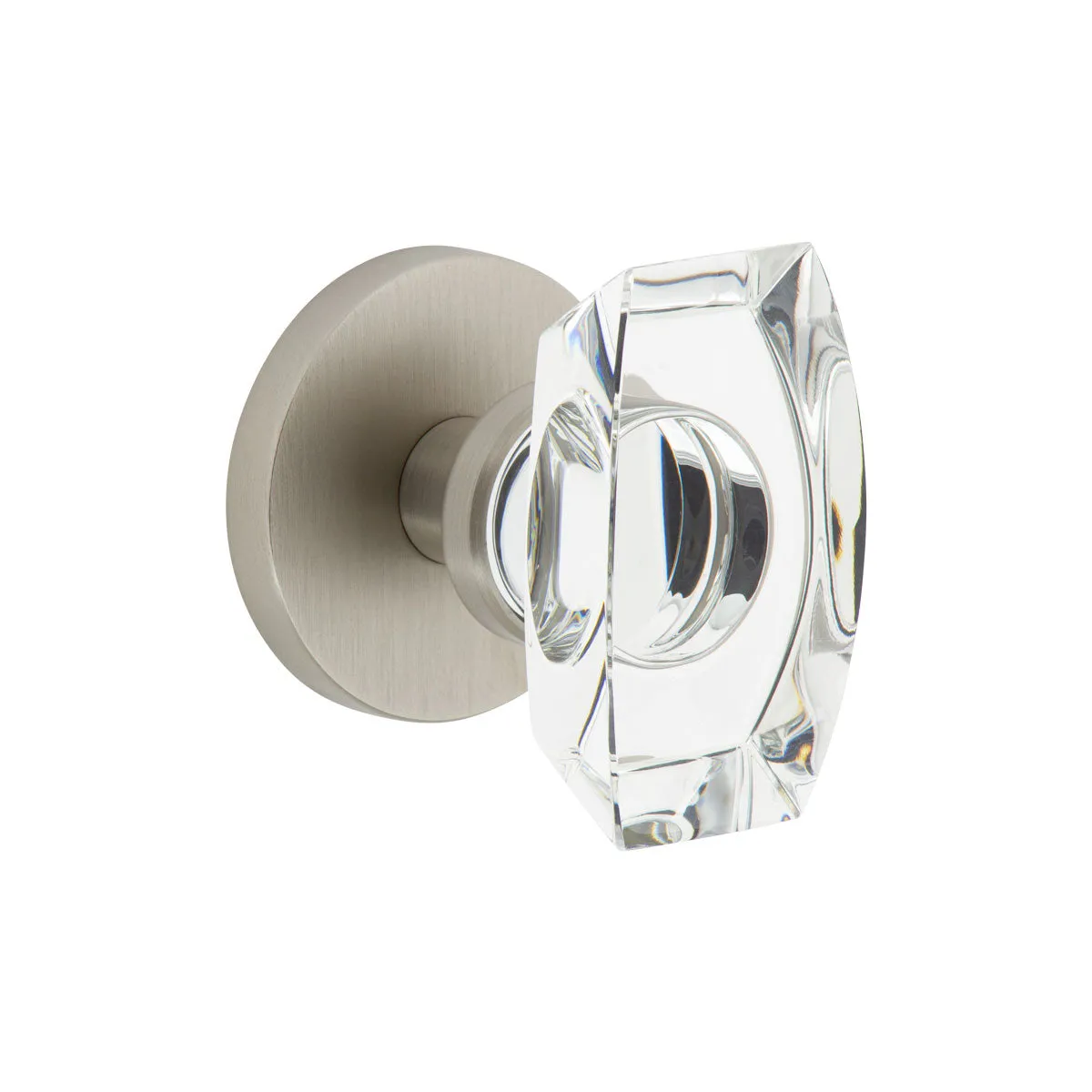 Circolo Rosette with Stella Crystal Knob in Satin Nickel