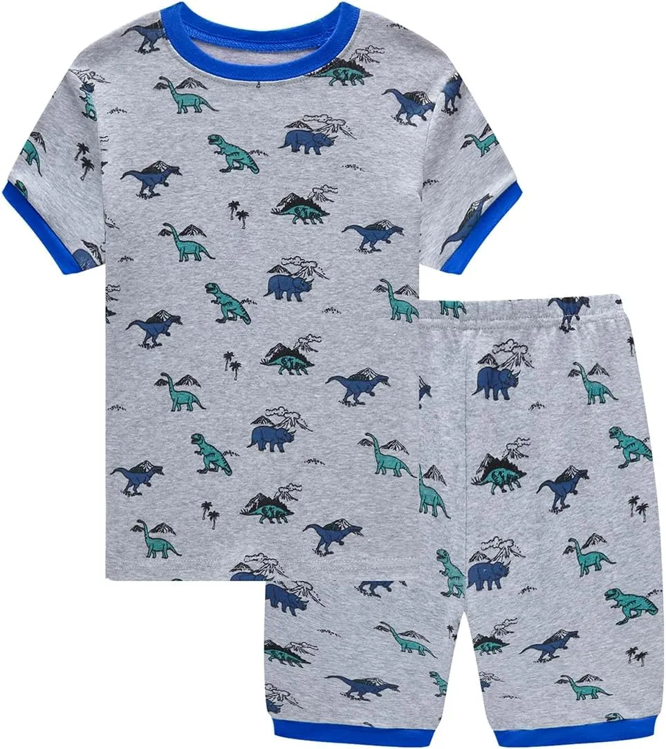 Cotton Pajamas Boys Summer Shorts Sets Toddler Boys Pjs Kids Sleepwear 18Months-12Years
