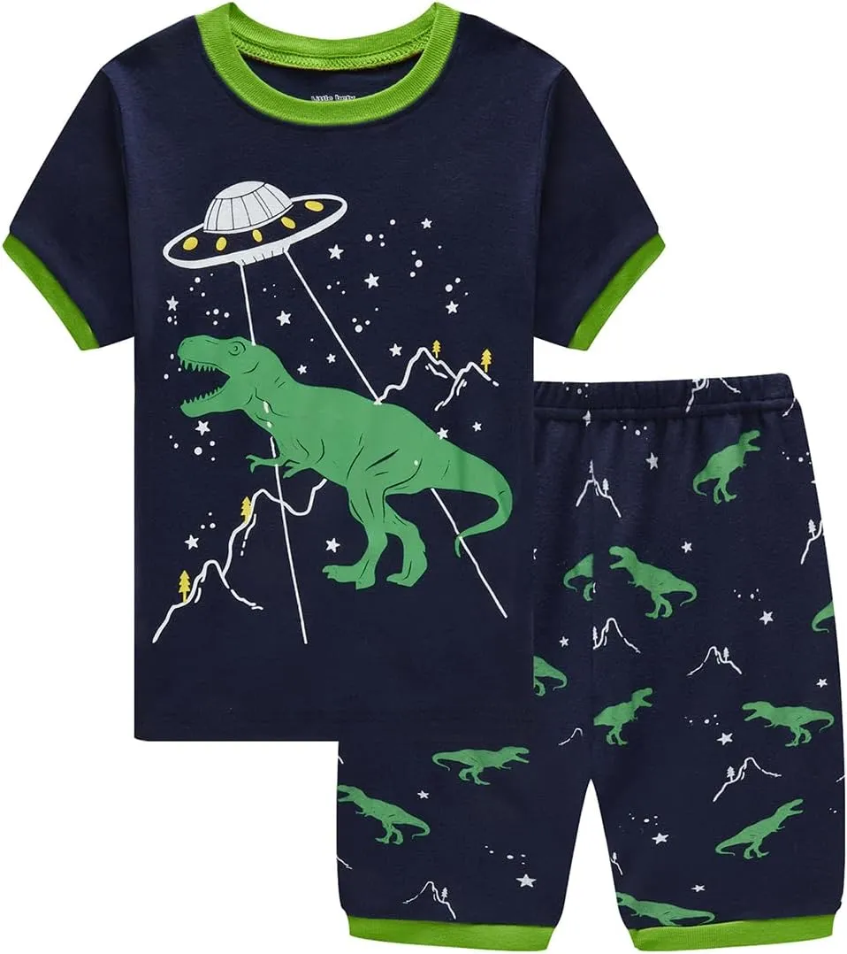Cotton Pajamas Boys Summer Shorts Sets Toddler Boys Pjs Kids Sleepwear 18Months-12Years