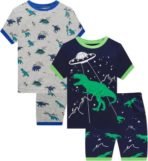 Cotton Pajamas Boys Summer Shorts Sets Toddler Boys Pjs Kids Sleepwear 18Months-12Years